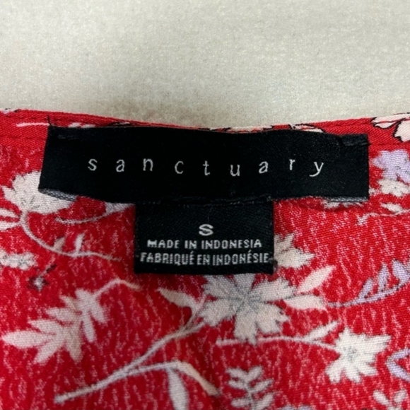 SANCTUARY Girl on Fire Faux wrap. Red and floral print. Size Sm - Picture 8 of 12